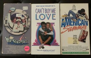 Rare Vhs: Cant Buy Me Love; Weekend Pass; An American Summer (comedy)