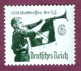 Dr Nazi 3rd Reich Rare Ww2 Wwii Stamp Hitler Jugend Swastika Ss Uniform Flag War