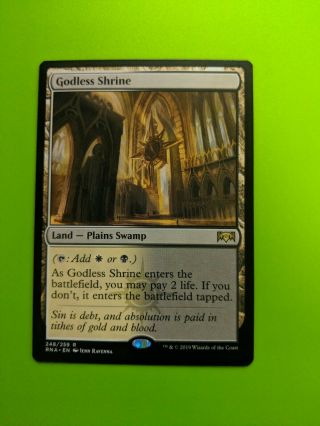Godless Shrine X1 Magic The Gathering 1x Ravnica Allegiance Mtg Card Rare