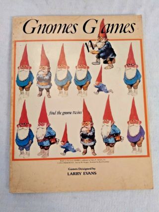Rare Vintage Book " Gnome Games " By Larry Evans 1980 64 Pages Pristene