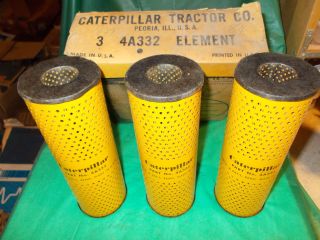 Catepillar Tractor Co.  Old Stock Box Of Three 4a332 Air Filters Rare Find