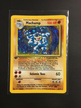 Pokémon Tcg - Machamp 1st Edition - Base Set 8/102 Holo Rare