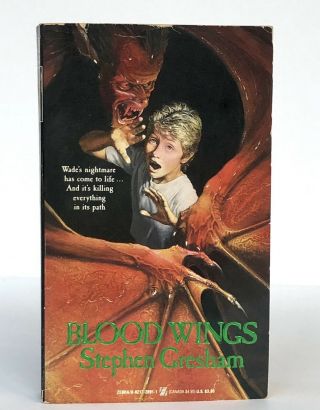 Blood Wings By Stephen Gresham (paperback,  1990) Rare Zebra Horror 1st Printing