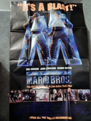 Mario Bros (video Dealer Full - Size 40 X 27 Poster,  1990) Bob Hoskins,  Rare