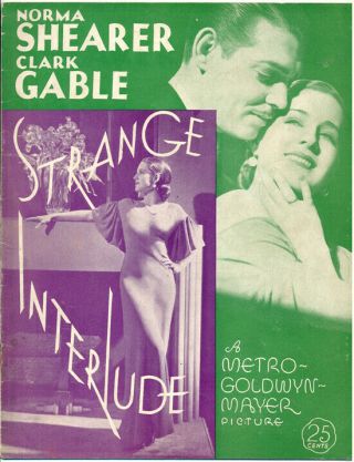 Strange Interlude Norma Shearer Clark Gable Movie Press Book Promo Rare Vintage