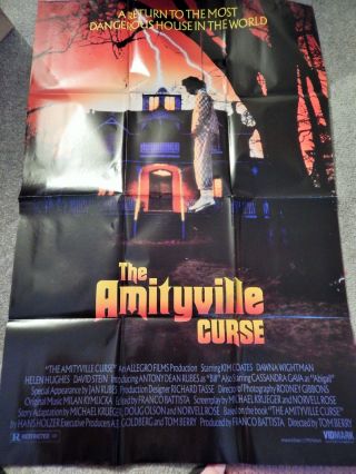 Amityville Curse (video Dealer 40 X 27 Poster,  1990s) Kim Coates,  Horror,  Rare