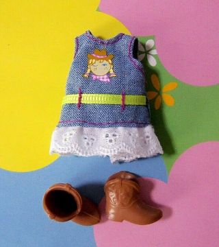 Kelly Small Doll Clothes Rare Htf Western Cowgirl Dress & Cowboy Boots/shoes
