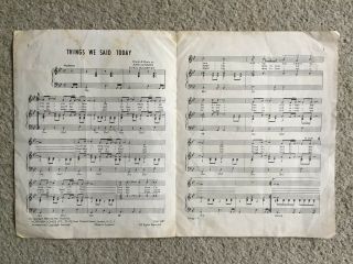 RARE The Beatles All My Loving & Things We Said Today Sheet Music 3