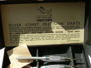 Rare Silver Comet Darts And Box