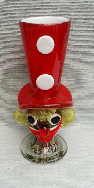 Rare Vintage Murano Glass Clown Vase