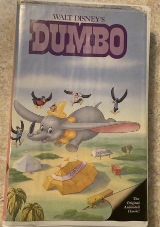 Disney Dumbo Black Diamond Pink 1987 Early Version Vhs Clamshell Rare