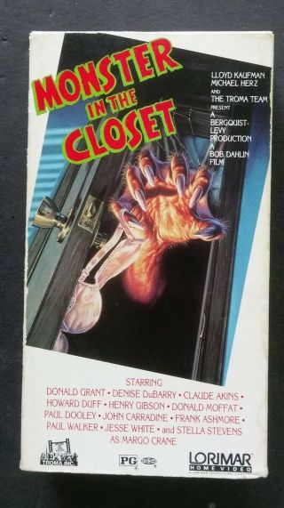 Monster In The Closet (VHS 1987,  Troma Team,  LORIMAR) Donald Grant RARE 2