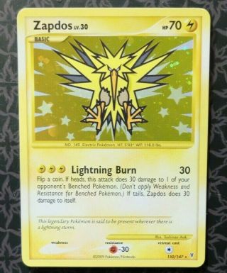 Secret Rare - Pokemon Card - Zapdos Holo - Platinum Supreme Victors Holo