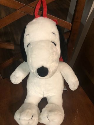 Rare Vintage Peanuts Snoopy Dog Backpack Plush Stuffed Animal