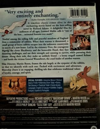 WATERSHIP DOWN RARE OOP DVD ANIMATED CLASSIC 2