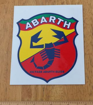 Abarth Guide Shield Sticker Cosentino Provenance.  Rare And Historical.