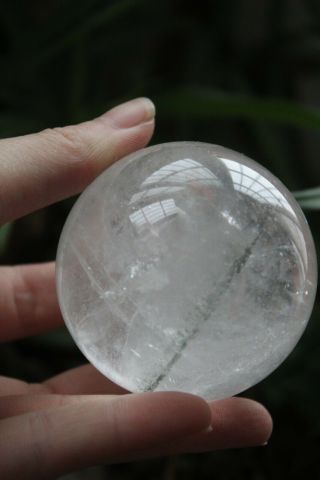348g Natural Rare Tourmaline Quartz Crystal Sphere Ball Healing A64