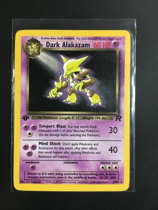 Pokémon Tcg - Dark Alakazam 1st Edition - Team Rocket Set 18/82 Non Holo Rare