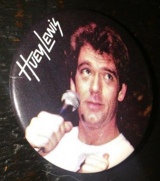 1984 Huey Lewis Concert Tour Button Pin Rare Rock N Roll Memorabilia Vintage