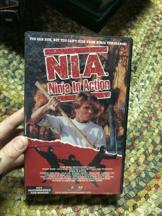 N.  I.  A Nia Ninja In Action Big Box Slip Rare Oop Vhs