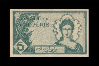 16.  11.  1942 French Algeria 5 Francs Africa " Rare " ( (ef))