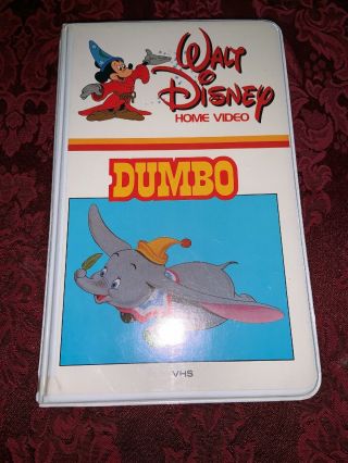 Walt Disney Dumbo White Clamshell Vhs Rare Classic Cartoon