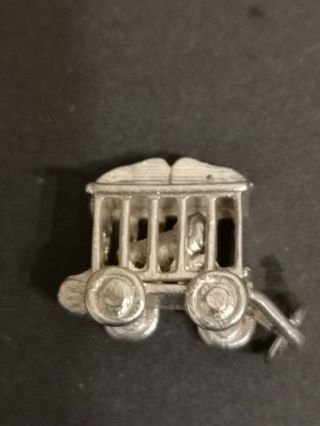 Very Rare Vintage Sterling Silver Lion In Circus Cage Opening Charm