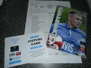 Matlock Town V Sheffield United 2019/20 July 30th,  T/s,  Fixtures Card Rare