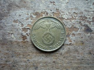 5 Reichspfennig 1939 (d) Rare Third Reich German Coin Castorstefan