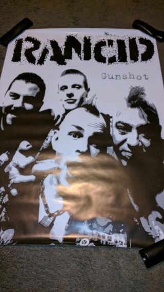 Rancid Poster Gunshot Group Shot B/w Punk Vintage Oop Uk 22.  5x34 Htf Rare