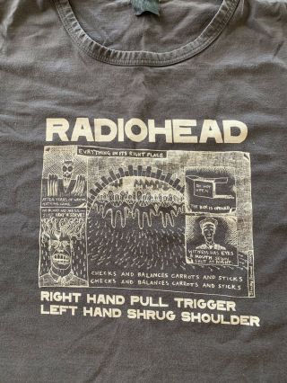 Radiohead T Shirt Vintage Rare Extra Large
