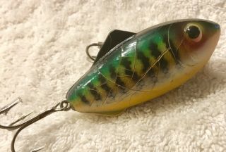Fishing Lure Fred Arbogast Rare First Generation 5/8oz Perch Tipsy Tackle Bait 2