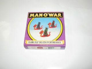 Man O War Dark Elf Death Fortresses Nib - Rare Oop,  Games Workshop Manowar Elves
