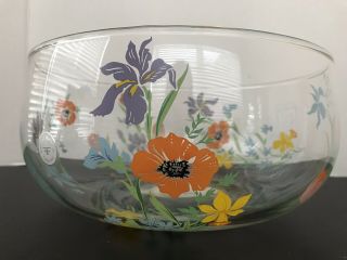 Rare Vintage Dorothy Thorpe Hand Painted Spring Flowers Salad/serving Bowl