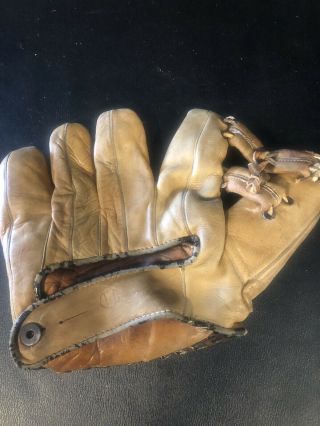 Vtg 1950s Jc Higgins Bob Zelle Leather Baseball Glove Antique Usa Mitt Rare