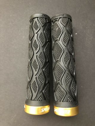 Specialized Sip Locking Mountain Bike Handlebar Grips Rare Color Black & Gold
