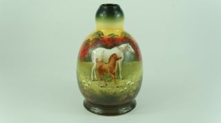 Rare Antique S.  Fielding & Co Crown Devon Vase,  M.  Lucas Painted Horses