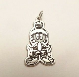 Rare 1998 Marvin The Martian Warner Bros Sterling Silver Charm Pendant