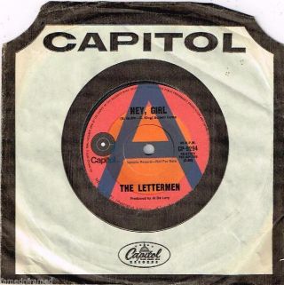 The Lettermen - Hey,  Girl - Rare 7 " 45 Sample Vinyl Record - 1970