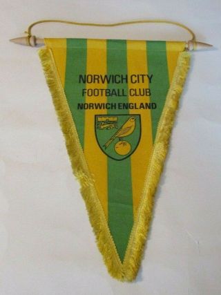 Vintage Very Rare Norwich City Football Club Pennant,  The Canaries Carrow Road
