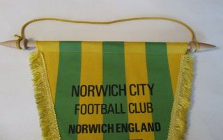 Vintage Very Rare Norwich City Football Club Pennant,  The Canaries Carrow Road 2