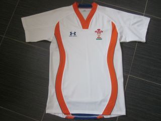 Rare Mens Official Wales WRU 2009 - 10 Under Armour Training Kit Rugby Shirt (L) 2