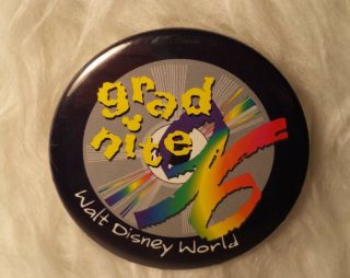 Rare - Vintage Walt Disney World 1996 “grad Night” Pin Button
