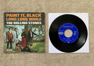 The Rolling Stones Rare 1st Press Paint it Black 1966 French Decca 45 PS VG,  /VG, 2