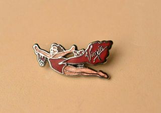 Virgin Atlantic Flying Lady Enamel Pin Badge Rare Airways Collectable