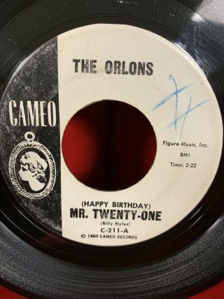 The Orlons Rare Promo 45 Cameo Soul/doo Wop Mr.  Twenty One Hear