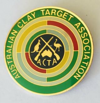 Australian Clay Target Association Club Pin Badge Shooting Rifle Gun Rare (f12)