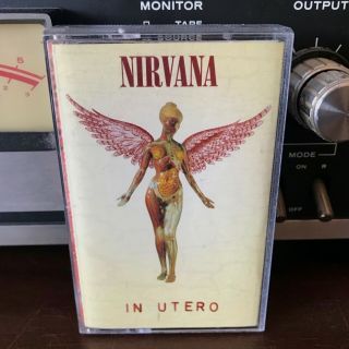Nirvana 1993 In Utero Cassette Tape Vtg 90s Grunge Kurt Cobain Rare Euc