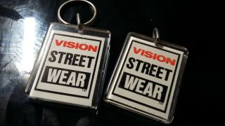 2 Vision Street Wear Key Chains Rare 80s Vintage