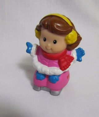 Rare Fisher Price Little People Winter Holiday Christmas Ice Skater Girl 1998